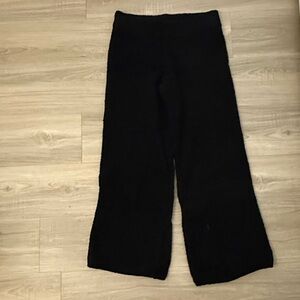 Stars Above Black Wide-Leg Teddy Pants, Size Medium